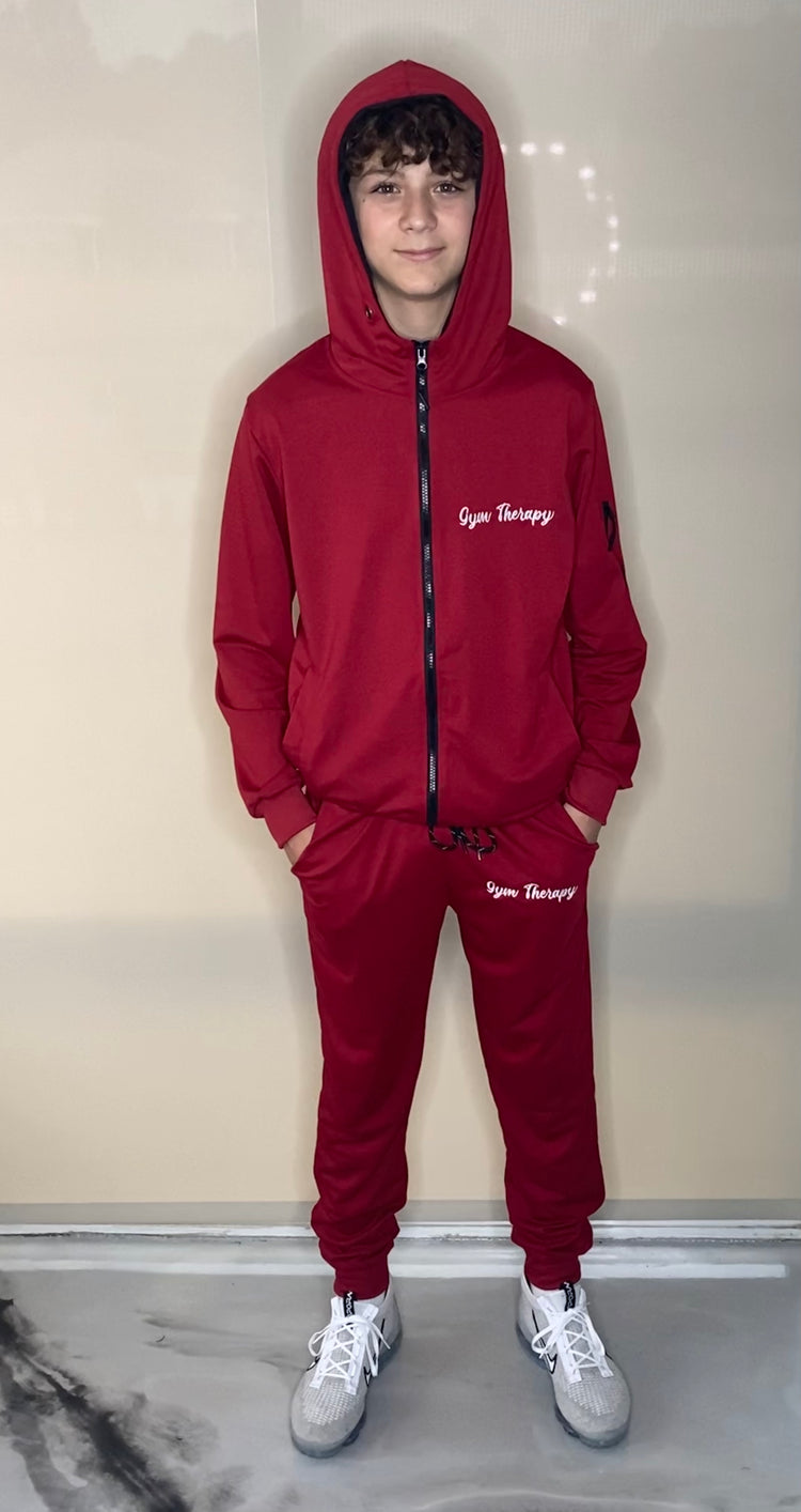 Men’s Chill Zipper Hoodie and Jogger (Red)