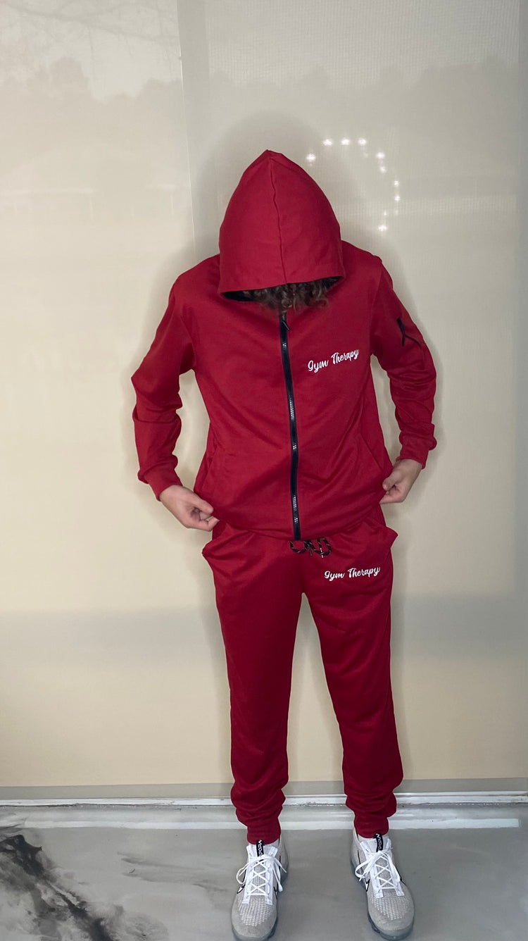 Men’s Chill Zipper Hoodie and Jogger (Red)