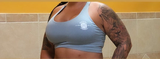 Grey adjustable sports bra see